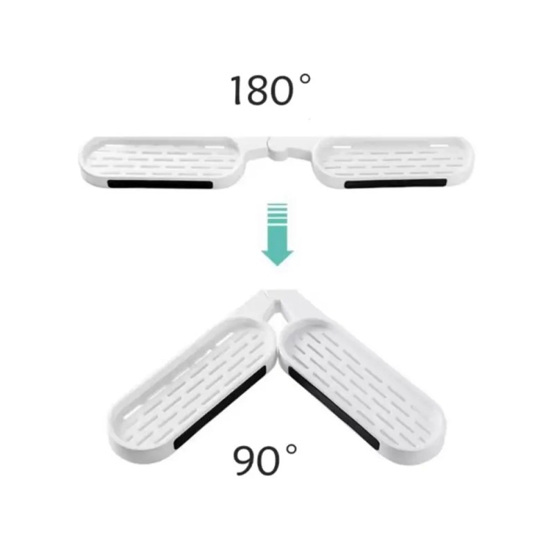  180 Degree Corner Rotating Wall-mounted Bathroom Organizer Storage Rack