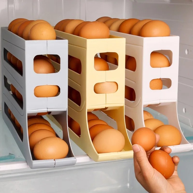 Large Capacity Auto Rolling Egg Storage Rack