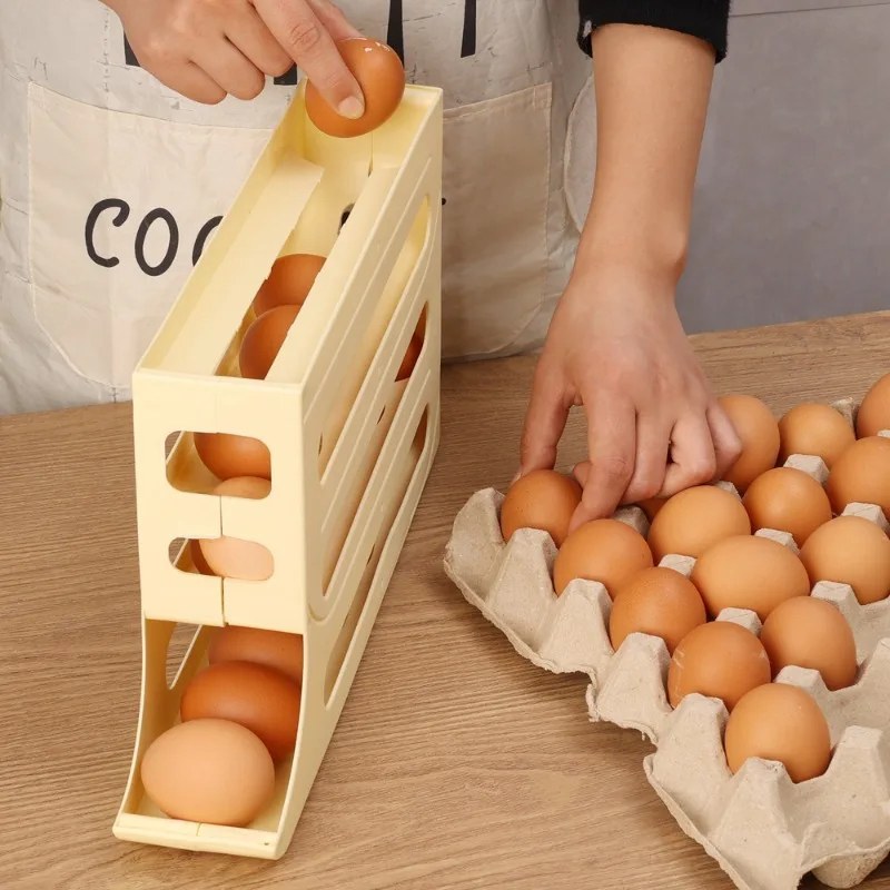 Large Capacity Auto Rolling Egg Storage Rack